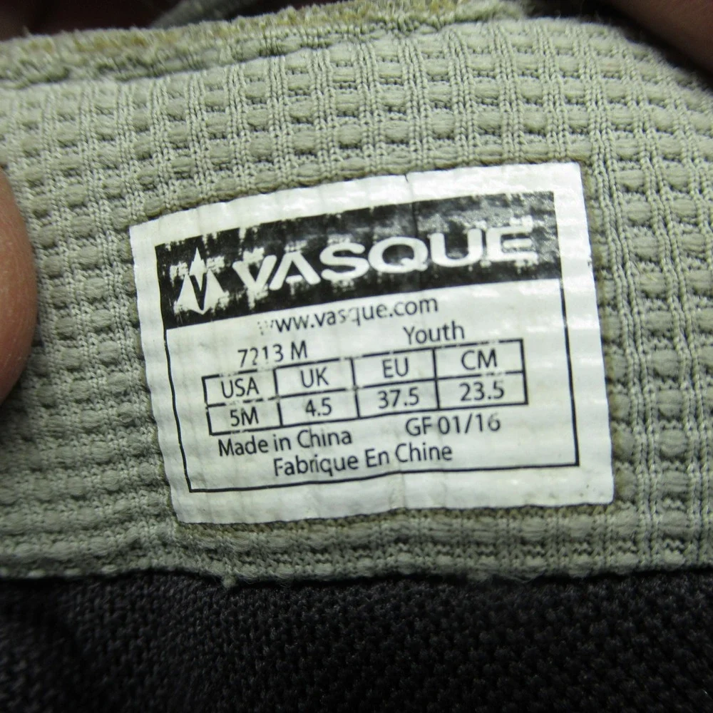 Vasque Youth Boots 5 M Gray Lace-Up‎ Waterproof Lightweight Trail Outdoor Hiking